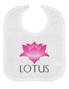 Lotus Flower Design Gradient - Text Baby Bib by TooLoud