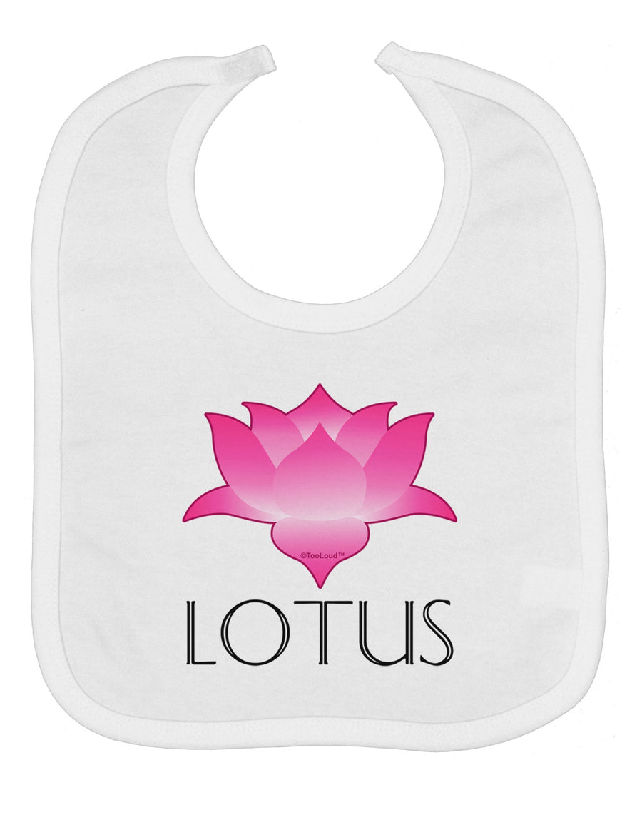 Lotus Flower Design Gradient - Text Baby Bib by TooLoud