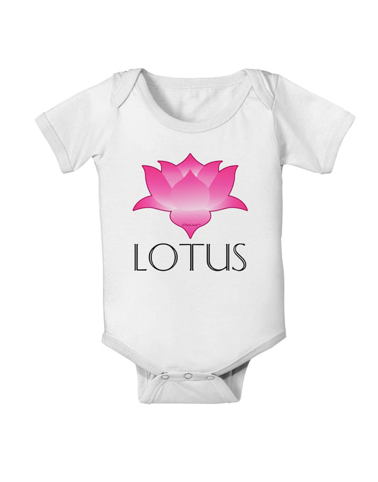 Lotus Flower Design Gradient - Text Baby Romper Bodysuit by TooLoud-Baby Romper-TooLoud-White-06-Months-Davson Sales