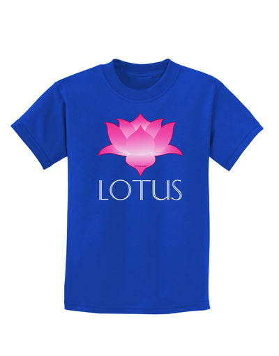 Lotus Flower Design Gradient - Text Childrens Dark T-Shirt by TooLoud-Childrens T-Shirt-TooLoud-Royal-Blue-X-Small-Davson Sales