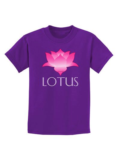 Lotus Flower Design Gradient - Text Childrens Dark T-Shirt by TooLoud-Childrens T-Shirt-TooLoud-Purple-X-Small-Davson Sales