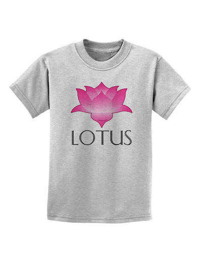 Lotus Flower Design Gradient - Text Childrens T-Shirt by TooLoud-Childrens T-Shirt-TooLoud-AshGray-X-Small-Davson Sales