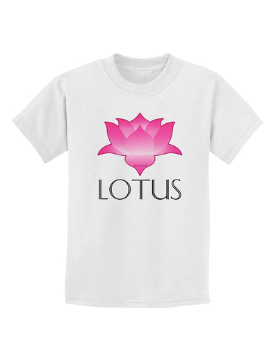 Lotus Flower Design Gradient - Text Childrens T-Shirt by TooLoud-Childrens T-Shirt-TooLoud-White-X-Small-Davson Sales