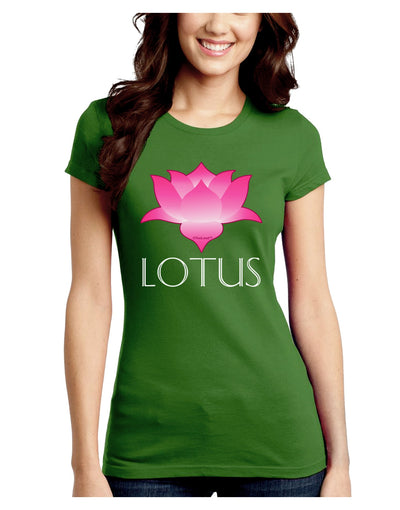 Lotus Flower Design Gradient - Text Juniors Crew Dark T-Shirt by TooLoud-T-Shirts Juniors Tops-TooLoud-Kiwi-Green-Juniors Fitted X-Small-Davson Sales