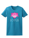 Lotus Flower Design Gradient - Text Womens Dark T-Shirt by TooLoud-Womens T-Shirt-TooLoud-Turquoise-X-Small-Davson Sales