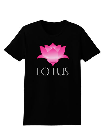 Lotus Flower Design Gradient - Text Womens Dark T-Shirt by TooLoud-Womens T-Shirt-TooLoud-Black-X-Small-Davson Sales