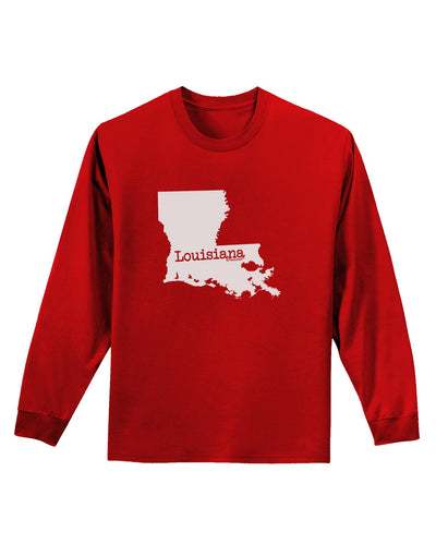 Louisiana - United States Shape Adult Long Sleeve Dark T-Shirt by TooLoud-TooLoud-Red-Small-Davson Sales