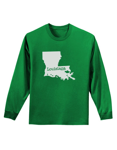 Louisiana - United States Shape Adult Long Sleeve Dark T-Shirt by TooLoud-TooLoud-Kelly-Green-Small-Davson Sales