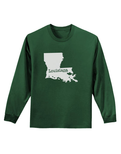 Louisiana - United States Shape Adult Long Sleeve Dark T-Shirt by TooLoud-TooLoud-Dark-Green-Small-Davson Sales