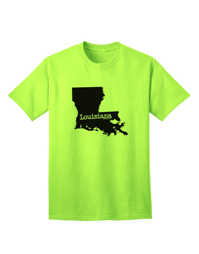 Louisiana - United States Shape Adult T-Shirt: A Captivating Addition to Your Wardrobe by TooLoud-Mens T-shirts-TooLoud-Neon-Green-Small-Davson Sales