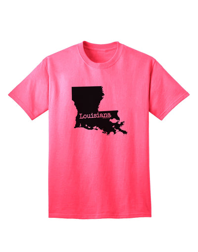 Louisiana - United States Shape Adult T-Shirt: A Captivating Addition to Your Wardrobe by TooLoud-Mens T-shirts-TooLoud-Neon-Pink-Small-Davson Sales