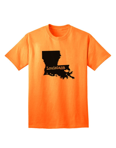 Louisiana - United States Shape Adult T-Shirt: A Captivating Addition to Your Wardrobe by TooLoud-Mens T-shirts-TooLoud-Neon-Orange-Small-Davson Sales