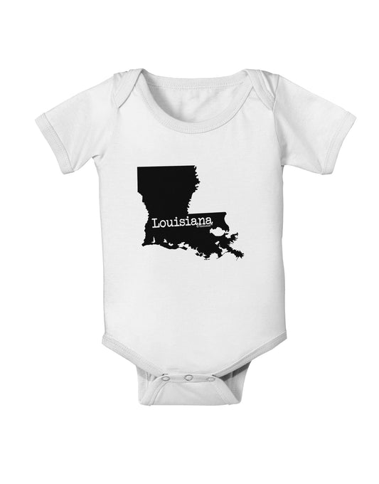 Louisiana - United States Shape Baby Romper Bodysuit by TooLoud-Baby Romper-TooLoud-White-06-Months-Davson Sales