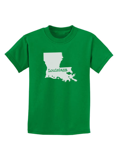 Louisiana - United States Shape Childrens Dark T-Shirt by TooLoud-Childrens T-Shirt-TooLoud-Kelly-Green-X-Small-Davson Sales