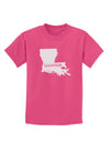 Louisiana - United States Shape Childrens Dark T-Shirt by TooLoud-Childrens T-Shirt-TooLoud-Sangria-X-Small-Davson Sales