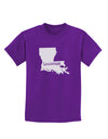 Louisiana - United States Shape Childrens Dark T-Shirt by TooLoud-Childrens T-Shirt-TooLoud-Purple-X-Small-Davson Sales