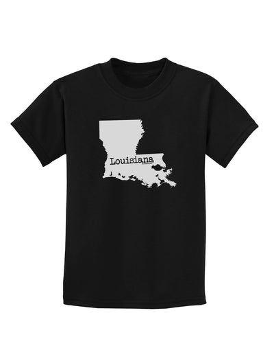 Louisiana - United States Shape Childrens Dark T-Shirt by TooLoud-Childrens T-Shirt-TooLoud-Black-X-Small-Davson Sales