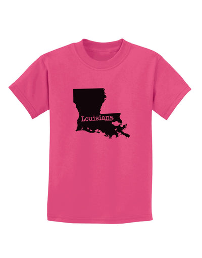 Louisiana - United States Shape Childrens T-Shirt by TooLoud-Childrens T-Shirt-TooLoud-Sangria-X-Small-Davson Sales