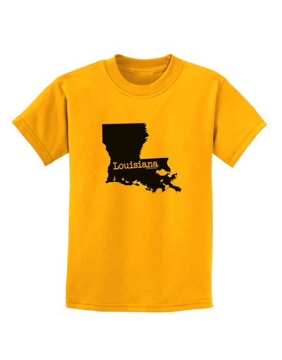 Louisiana - United States Shape Childrens T-Shirt by TooLoud-Childrens T-Shirt-TooLoud-Gold-X-Small-Davson Sales