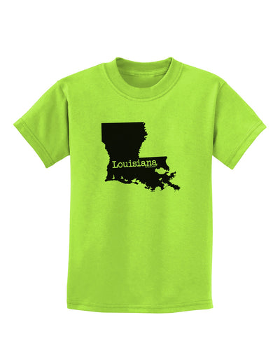 Louisiana - United States Shape Childrens T-Shirt by TooLoud-Childrens T-Shirt-TooLoud-Lime-Green-X-Small-Davson Sales