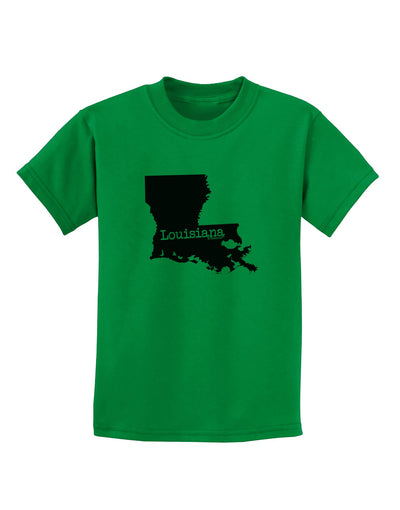 Louisiana - United States Shape Childrens T-Shirt by TooLoud-Childrens T-Shirt-TooLoud-Kelly-Green-X-Small-Davson Sales