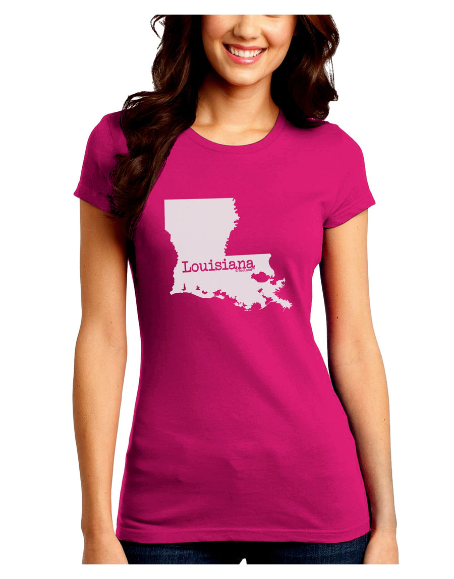 Louisiana - United States Shape Juniors Crew Dark T-Shirt by TooLoud-T-Shirts Juniors Tops-TooLoud-Black-Juniors Fitted Small-Davson Sales