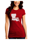 Louisiana - United States Shape Juniors Crew Dark T-Shirt by TooLoud-T-Shirts Juniors Tops-TooLoud-Red-Juniors Fitted Small-Davson Sales