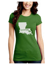 Louisiana - United States Shape Juniors Crew Dark T-Shirt by TooLoud-T-Shirts Juniors Tops-TooLoud-Kiwi-Green-Juniors Fitted X-Small-Davson Sales