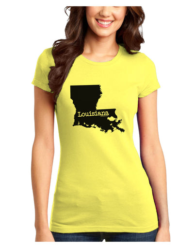 Louisiana - United States Shape Juniors T-Shirt by TooLoud-Womens Juniors T-Shirt-TooLoud-Yellow-Juniors Fitted X-Small-Davson Sales