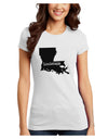 Louisiana - United States Shape Juniors T-Shirt by TooLoud-Womens Juniors T-Shirt-TooLoud-White-Juniors Fitted X-Small-Davson Sales