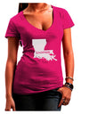 Louisiana - United States Shape Juniors V-Neck Dark T-Shirt by TooLoud-Womens V-Neck T-Shirts-TooLoud-Hot-Pink-Juniors Fitted Small-Davson Sales