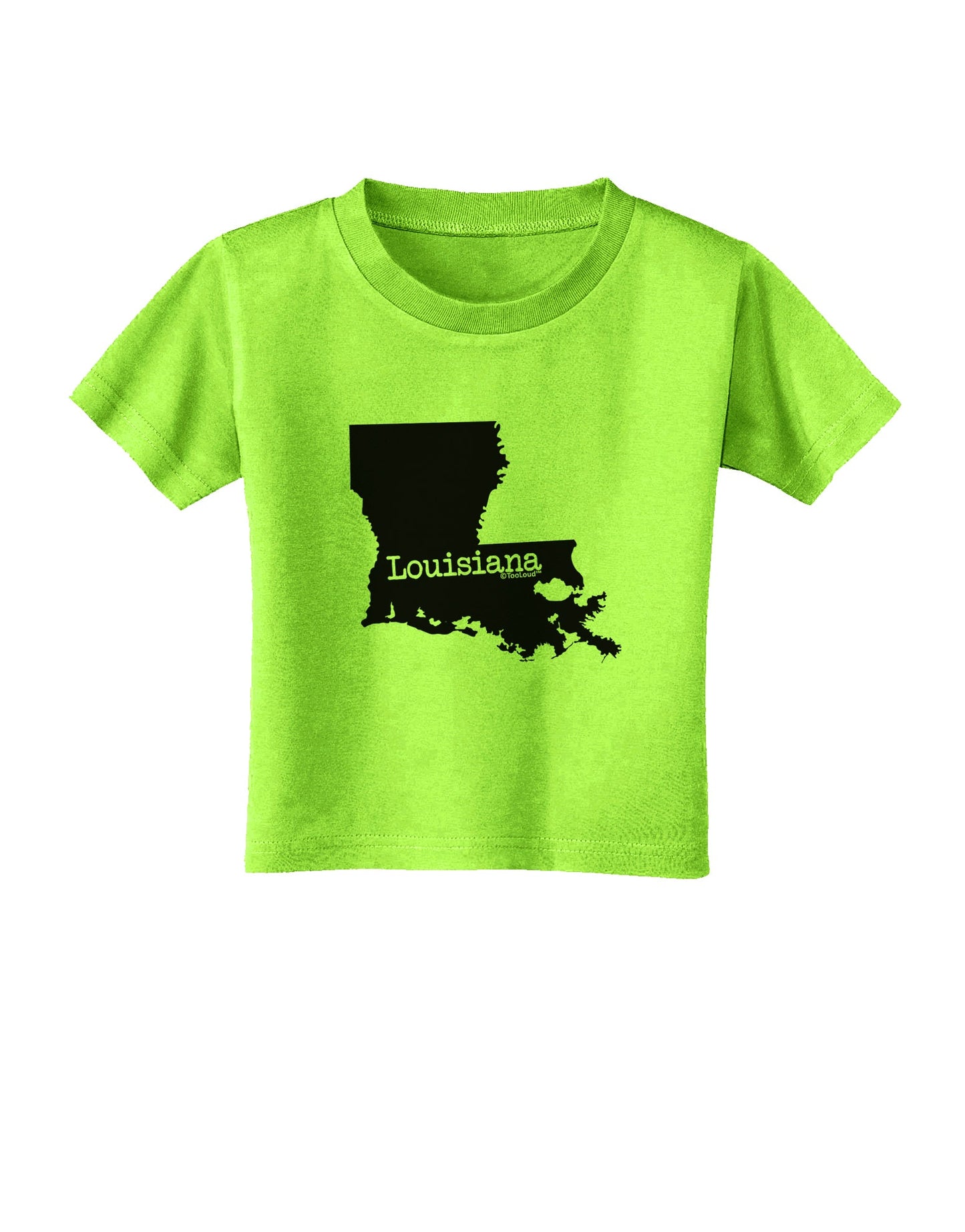 Louisiana - United States Shape Toddler T-Shirt by TooLoud-Toddler T-Shirt-TooLoud-Lime-Green-2T-Davson Sales