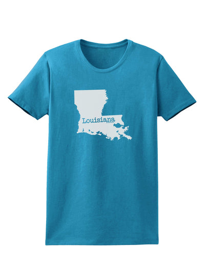 Louisiana - United States Shape Womens Dark T-Shirt by TooLoud-Womens T-Shirt-TooLoud-Turquoise-X-Small-Davson Sales