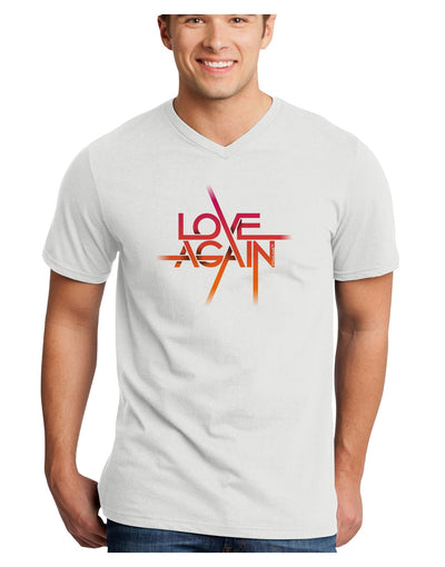 Love Again Typography Adult V-Neck T-shirt-Mens V-Neck T-Shirt-TooLoud-White-Small-Davson Sales