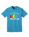 Love Always Wins with Date - Marriage Equality Adult Dark T-Shirt-Mens T-Shirt-TooLoud-Turquoise-Small-Davson Sales