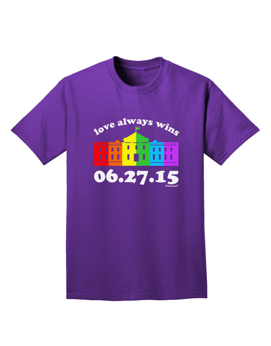 Love Always Wins with Date - Marriage Equality Adult Dark T-Shirt-Mens T-Shirt-TooLoud-Purple-Small-Davson Sales