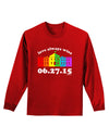 Love Always Wins with Date - Marriage Equality Adult Long Sleeve Dark T-Shirt-TooLoud-Red-Small-Davson Sales