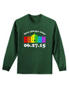 Love Always Wins with Date - Marriage Equality Adult Long Sleeve Dark T-Shirt-TooLoud-Dark-Green-Small-Davson Sales