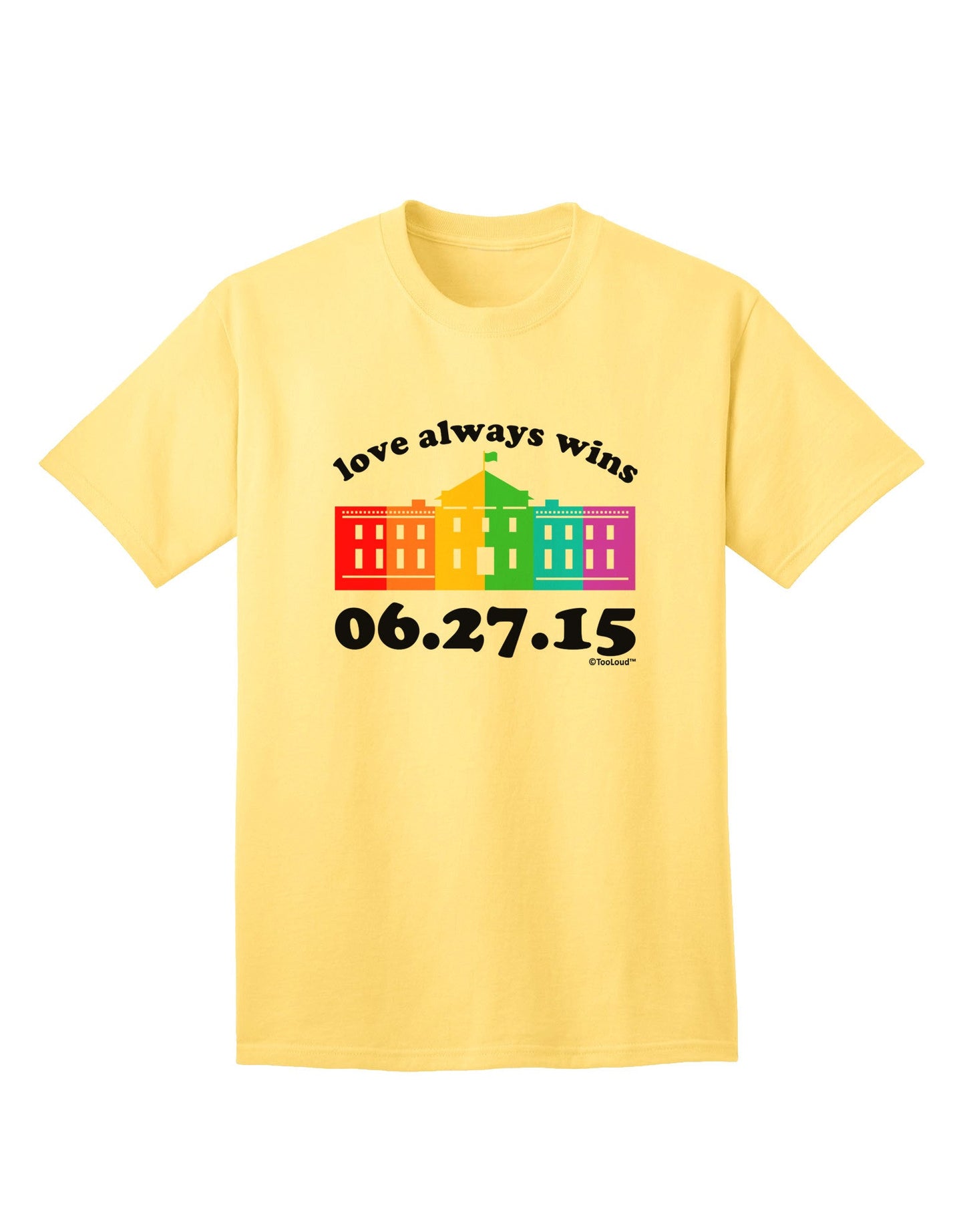 Love Always Wins with Date - Marriage Equality Adult T-Shirt-Mens T-Shirt-TooLoud-Yellow-Small-Davson Sales