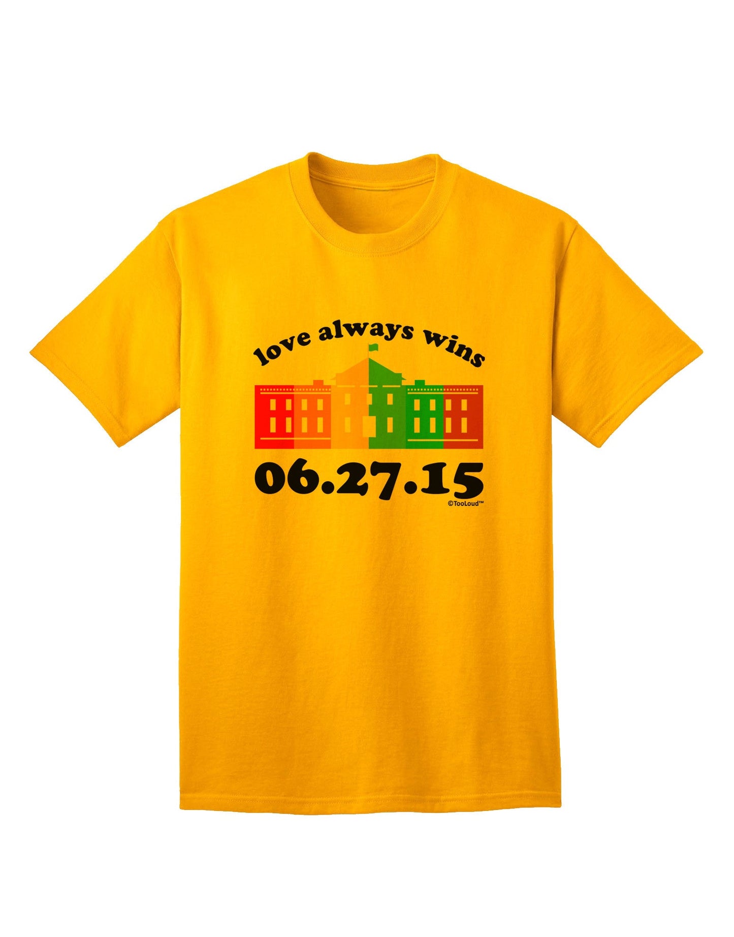 Love Always Wins with Date - Marriage Equality Adult T-Shirt-Mens T-Shirt-TooLoud-Gold-Small-Davson Sales