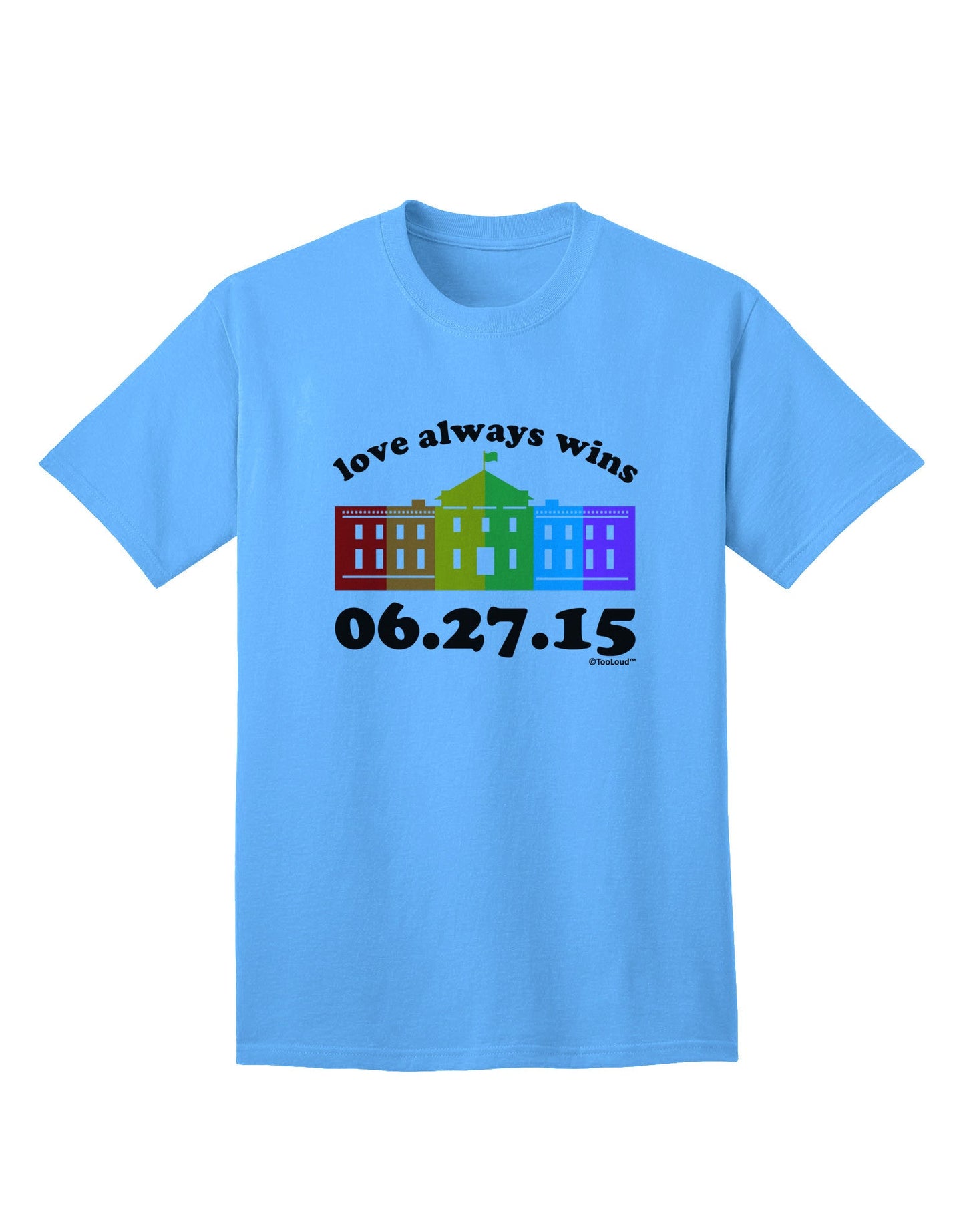 Love Always Wins with Date - Marriage Equality Adult T-Shirt-Mens T-Shirt-TooLoud-Aquatic-Blue-Small-Davson Sales