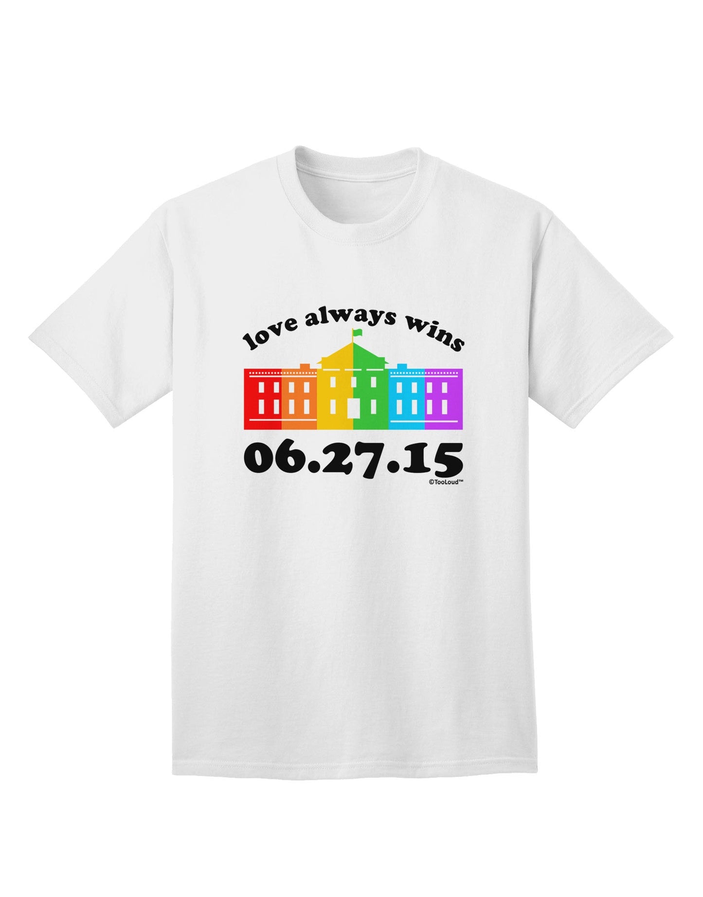 Love Always Wins with Date - Marriage Equality Adult T-Shirt-Mens T-Shirt-TooLoud-White-Small-Davson Sales
