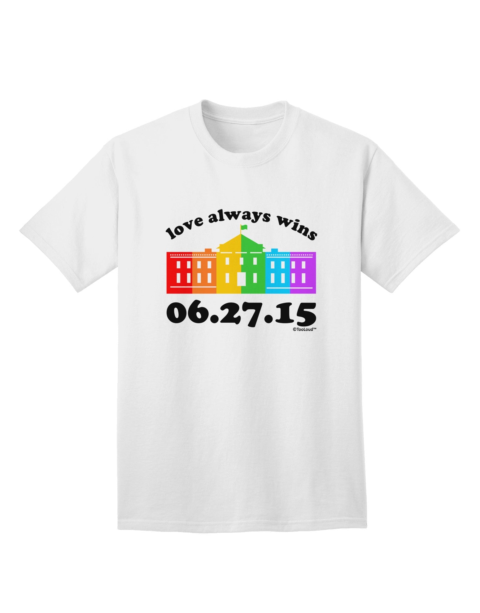 Love Always Wins with Date - Marriage Equality Adult T-Shirt-Mens T-Shirt-TooLoud-White-Small-Davson Sales