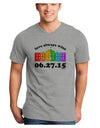 Love Always Wins with Date - Marriage Equality Adult V-Neck T-shirt-Mens V-Neck T-Shirt-TooLoud-HeatherGray-Small-Davson Sales