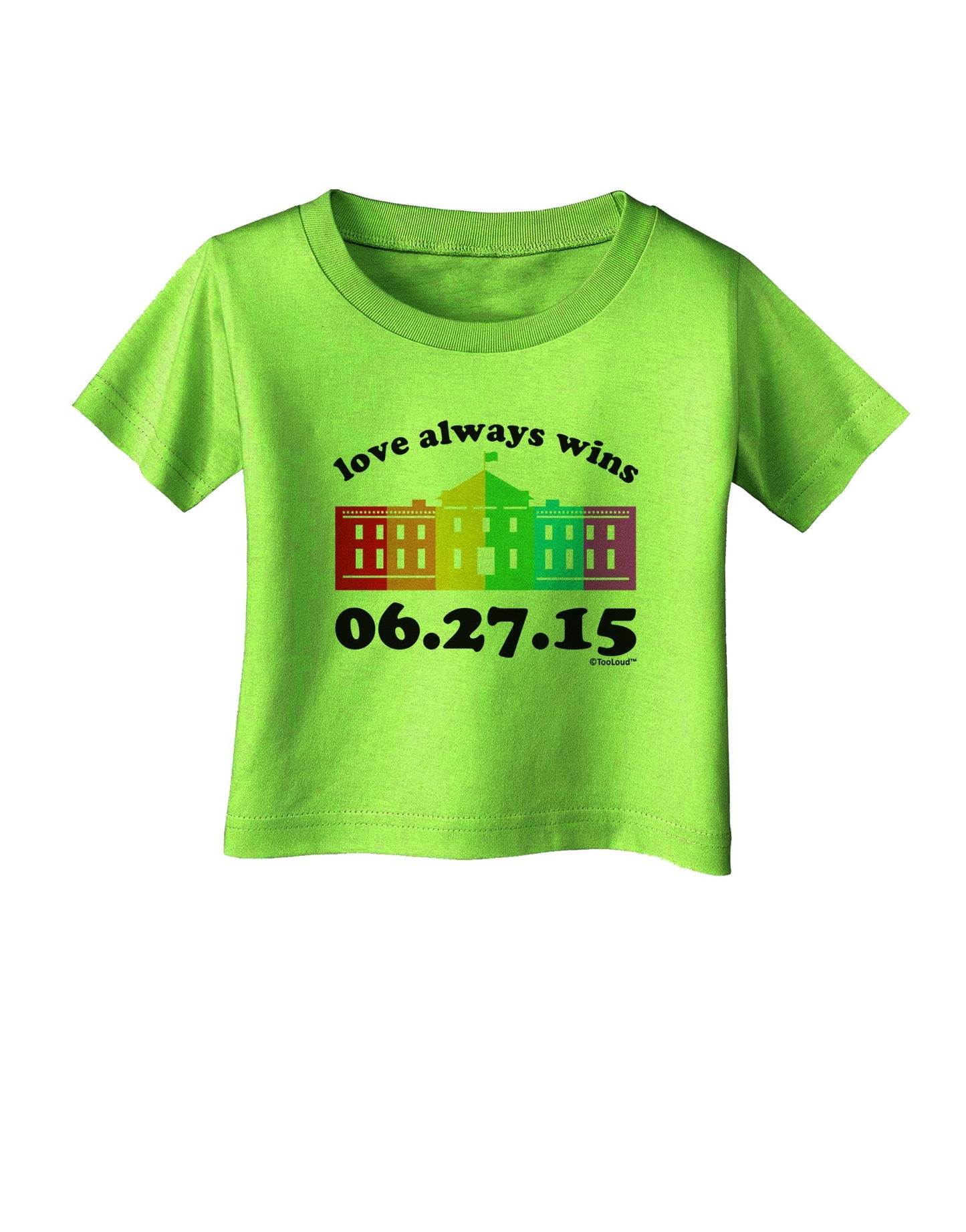 Love Always Wins with Date - Marriage Equality Infant T-Shirt-Infant T-Shirt-TooLoud-Lime-Green-06-Months-Davson Sales
