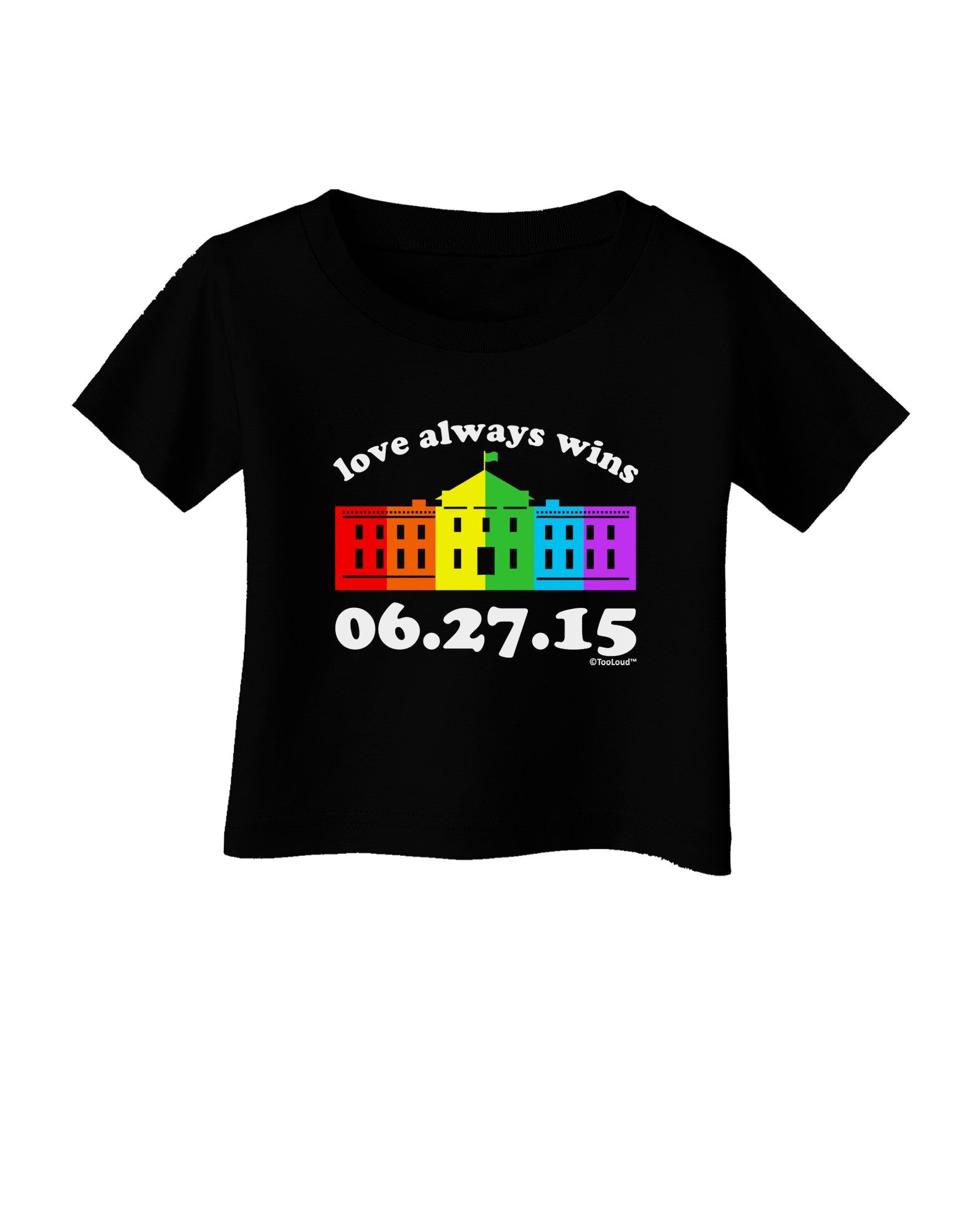 Love Always Wins with Date - Marriage Equality Infant T-Shirt Dark-Infant T-Shirt-TooLoud-Black-06-Months-Davson Sales