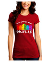 Love Always Wins with Date - Marriage Equality Juniors Crew Dark T-Shirt-T-Shirts Juniors Tops-TooLoud-Red-Juniors Fitted Small-Davson Sales