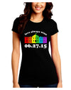 Love Always Wins with Date - Marriage Equality Juniors Crew Dark T-Shirt-T-Shirts Juniors Tops-TooLoud-Black-Juniors Fitted Small-Davson Sales