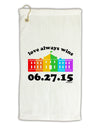 Love Always Wins with Date - Marriage Equality Micro Terry Gromet Golf Towel 16 x 25 inch-Golf Towel-TooLoud-White-Davson Sales