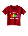 Love Always Wins with Date - Marriage Equality Toddler T-Shirt Dark-Toddler T-Shirt-TooLoud-Red-2T-Davson Sales